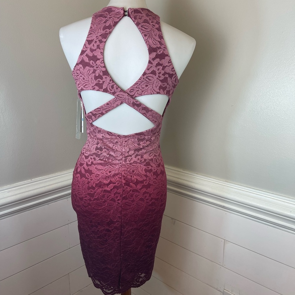 Sequin Hearts Gorgeous Glittery Lace Evening Dress 5 (jrs.) FREE SHIP - Picture 3 of 5